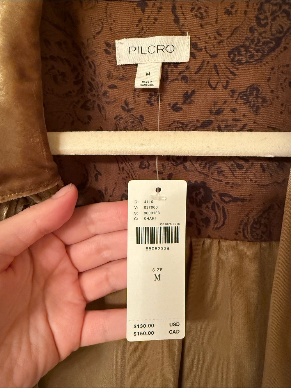 NWT Pilco by Anthropologie Velvet Buttondown Size M - Picture 3 of 4
